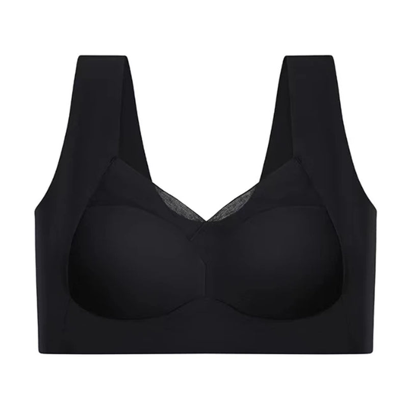 Seamless Push-Up Sports Bra with Lace Detail and Wireless Design