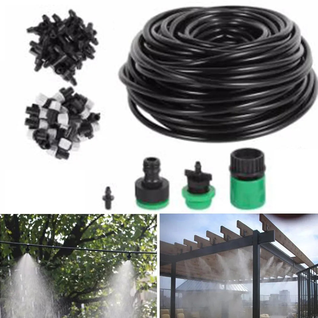 Automatic Watering System with 20M Hose, 20 Sprinklers, and Misting Nozzles for Garden and Agricultural Use