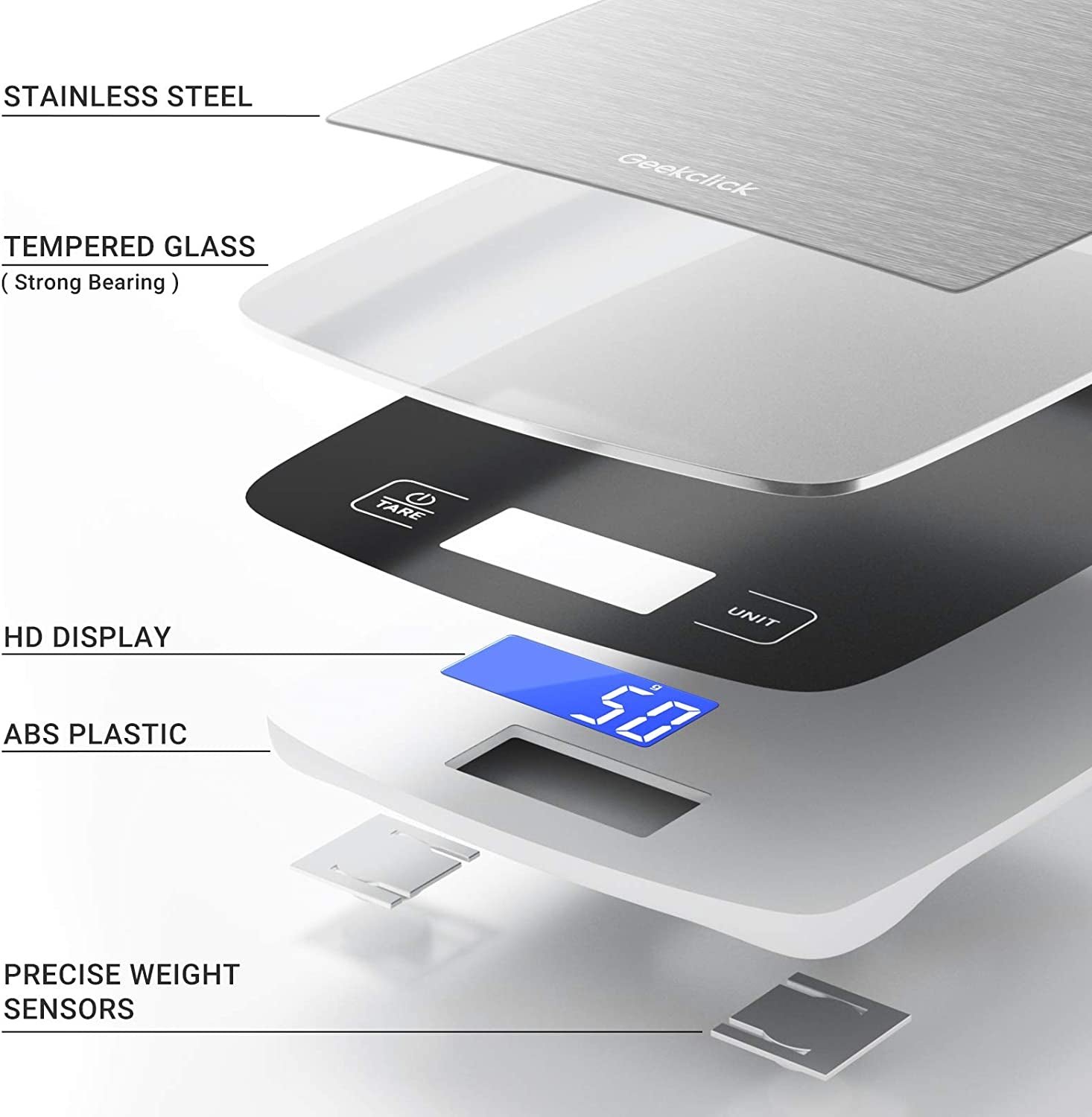 Professional title: "Compact Digital Kitchen Food Scale for Precise Weight Measurement in Grams and Ounces - Ideal for Baking, Cooking, Meal Prep, and Weight Management"