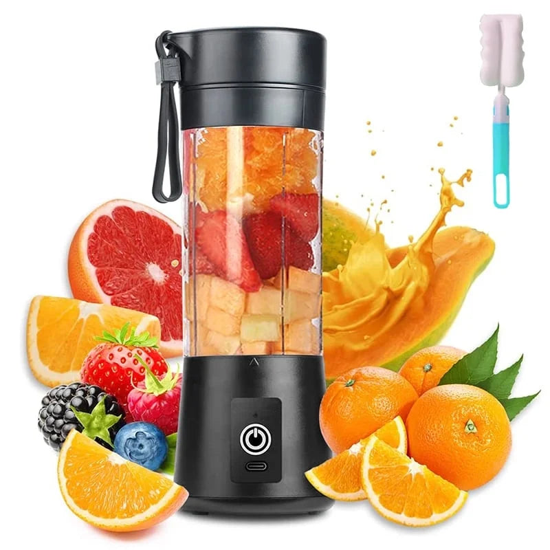 Portable Electric USB Juicer Blender with Six Blades - 380ml