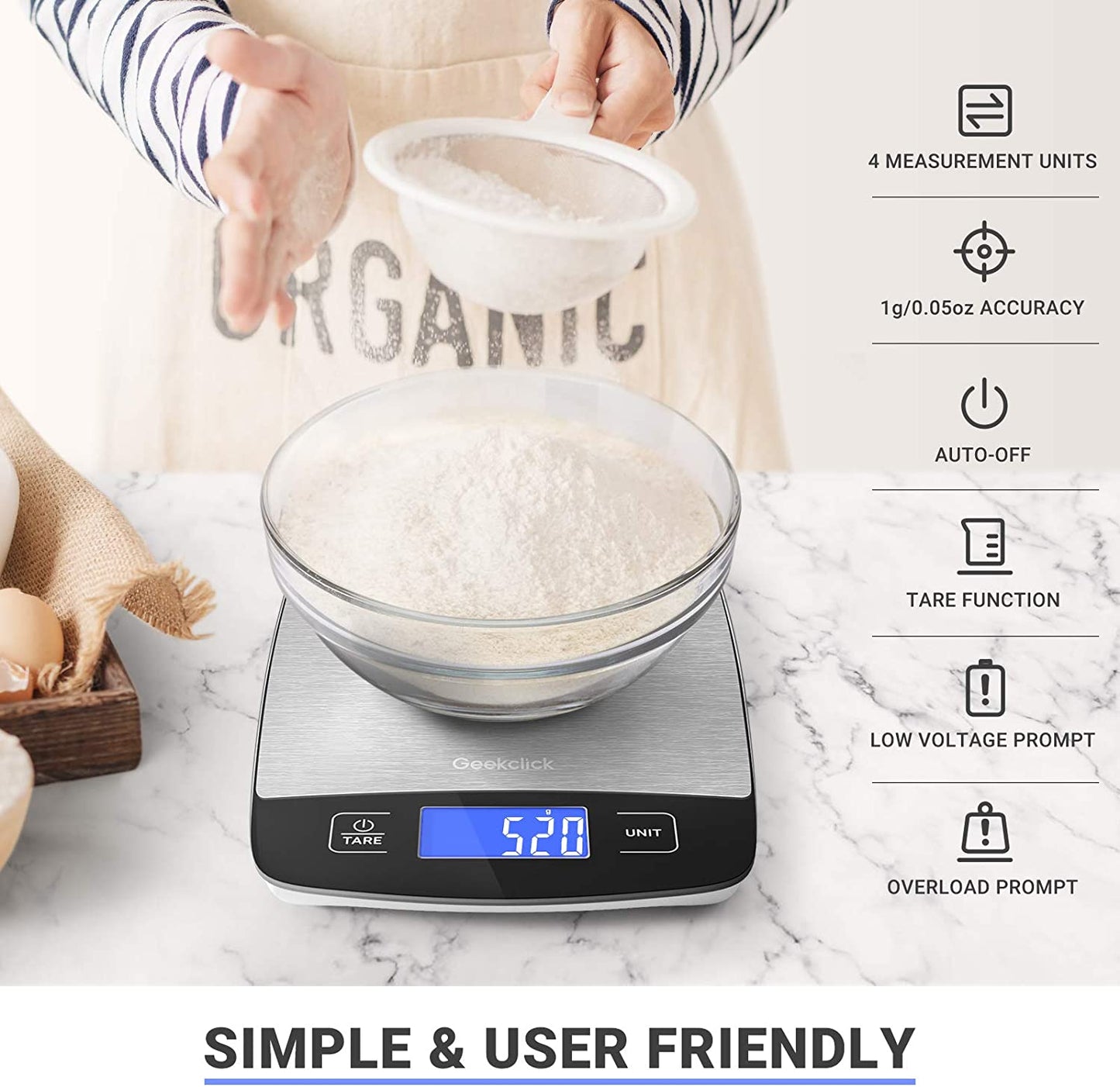 Professional title: "Compact Digital Kitchen Food Scale for Precise Weight Measurement in Grams and Ounces - Ideal for Baking, Cooking, Meal Prep, and Weight Management"