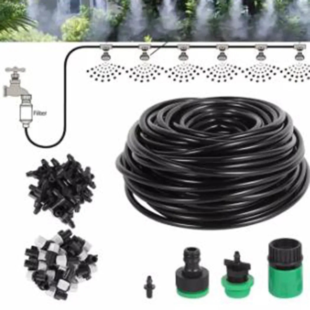 Automatic Watering System with 20M Hose, 20 Sprinklers, and Misting Nozzles for Garden and Agricultural Use