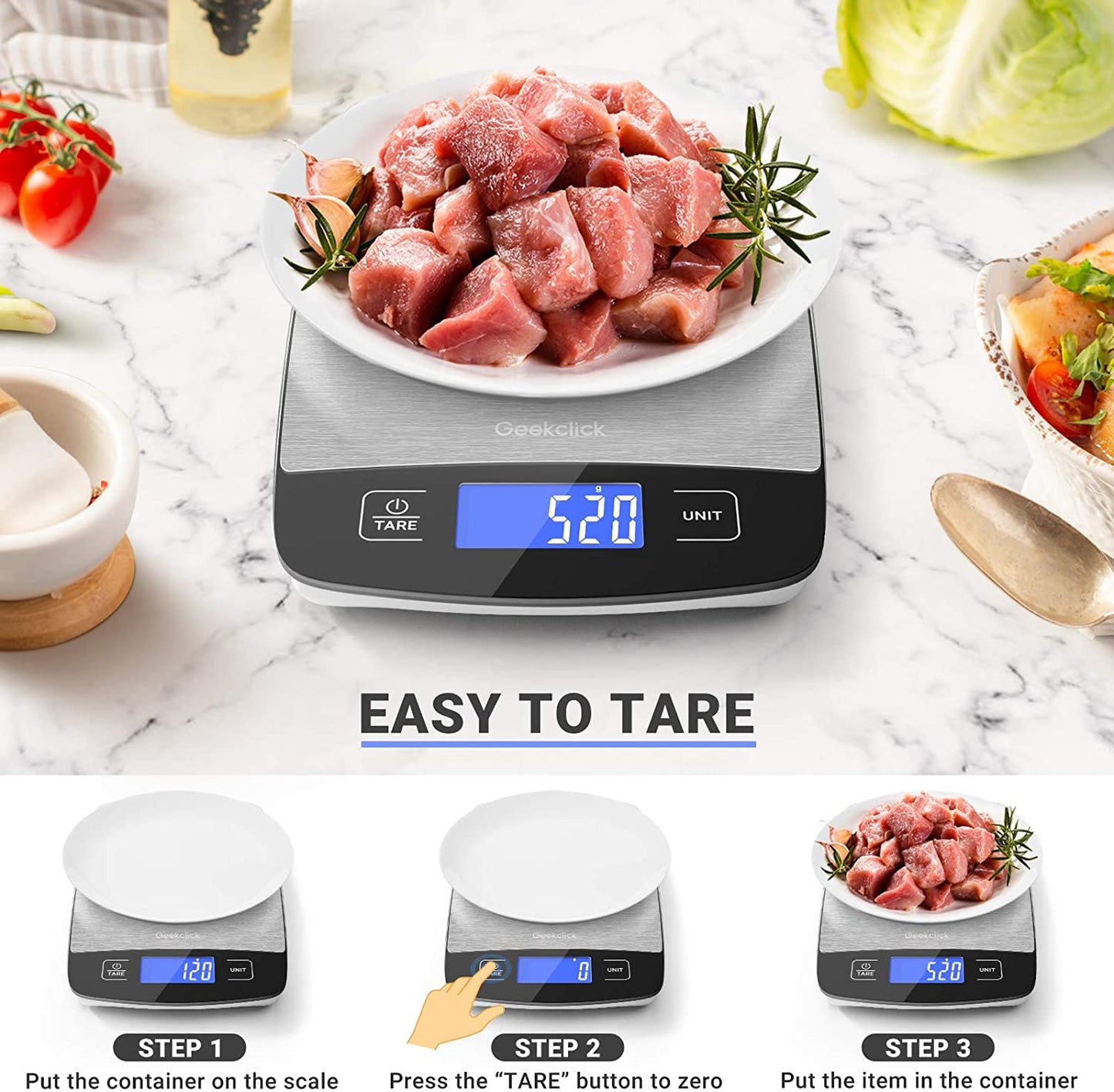 Professional title: "Compact Digital Kitchen Food Scale for Precise Weight Measurement in Grams and Ounces - Ideal for Baking, Cooking, Meal Prep, and Weight Management"